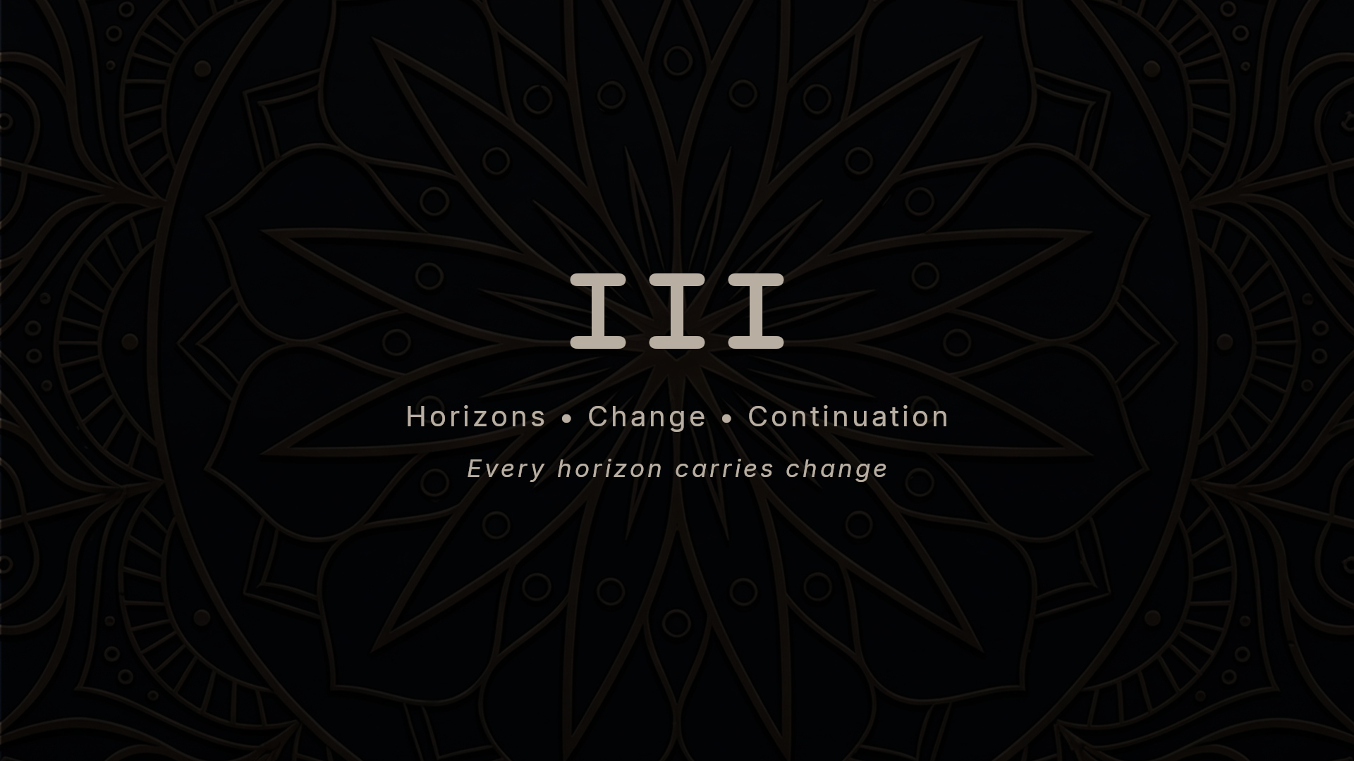 Al-Mawrid chapter divider for horizons, change and continuation, introducing future story potential, political tension, approaching armies, shifting routes and the wider world beyond the fortress. Environment concept art and worldbuilding by Kenneth Bonde.