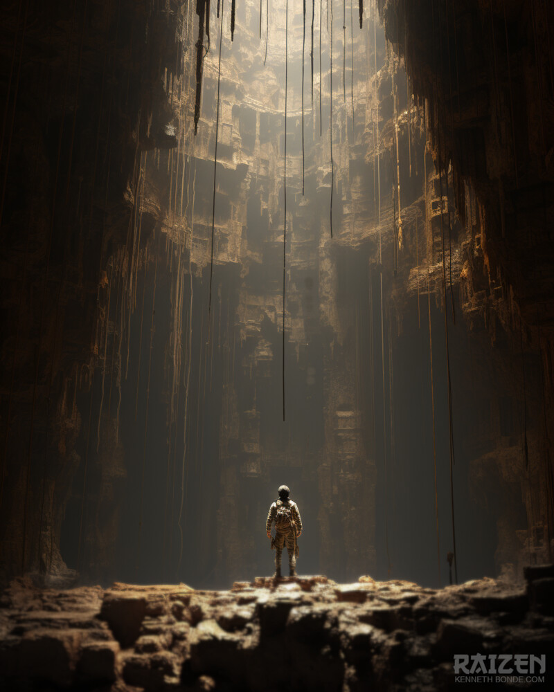 Lost tomb chasm environment design by Kenneth Bonde.